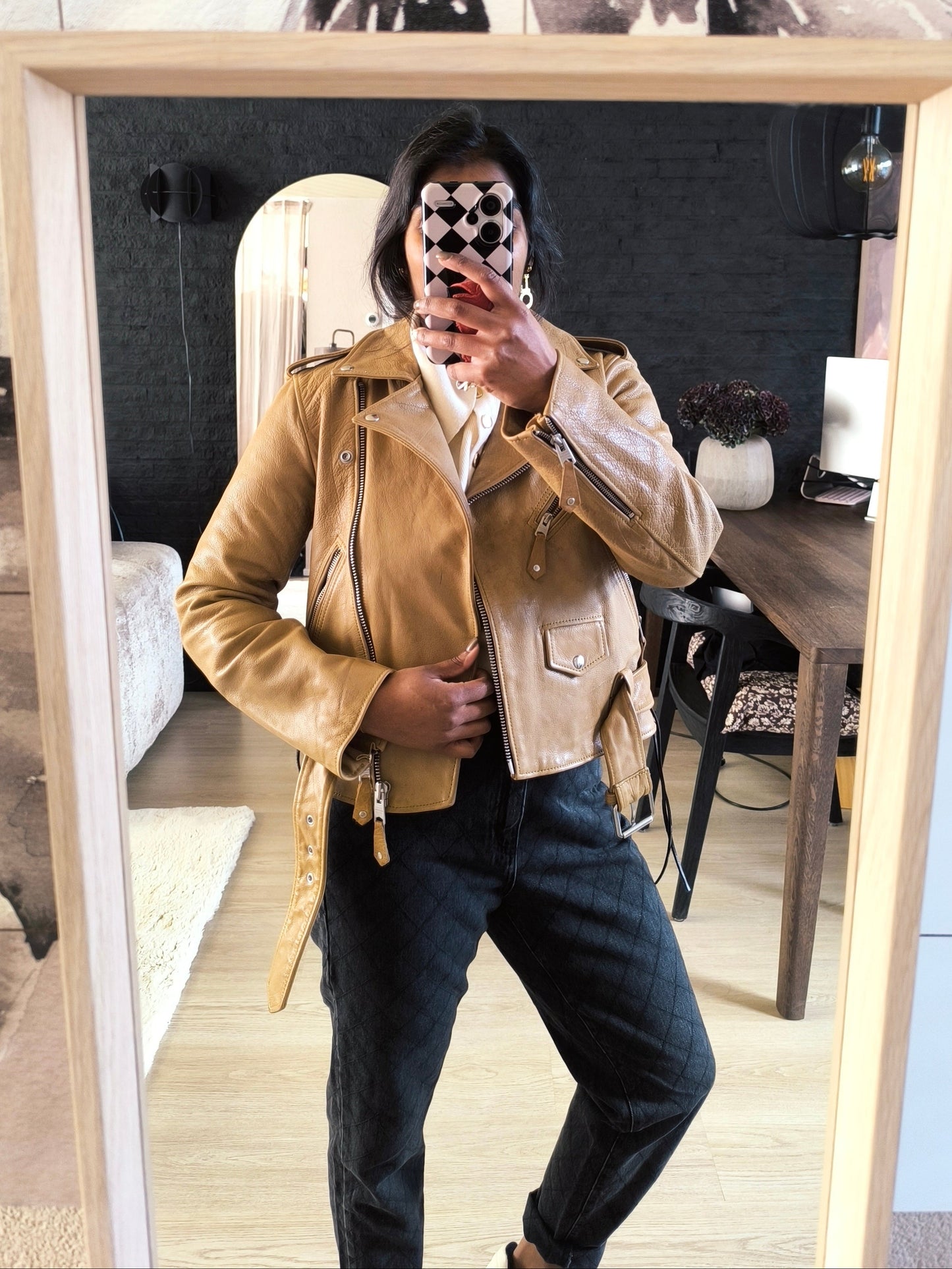 AllSaints 100% buffalo leather biker jacket