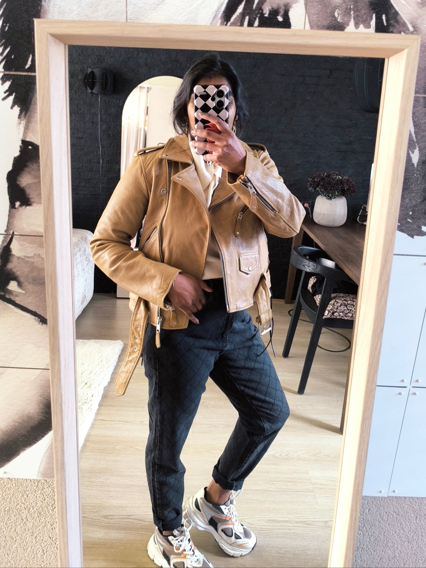 AllSaints 100% buffalo leather biker jacket