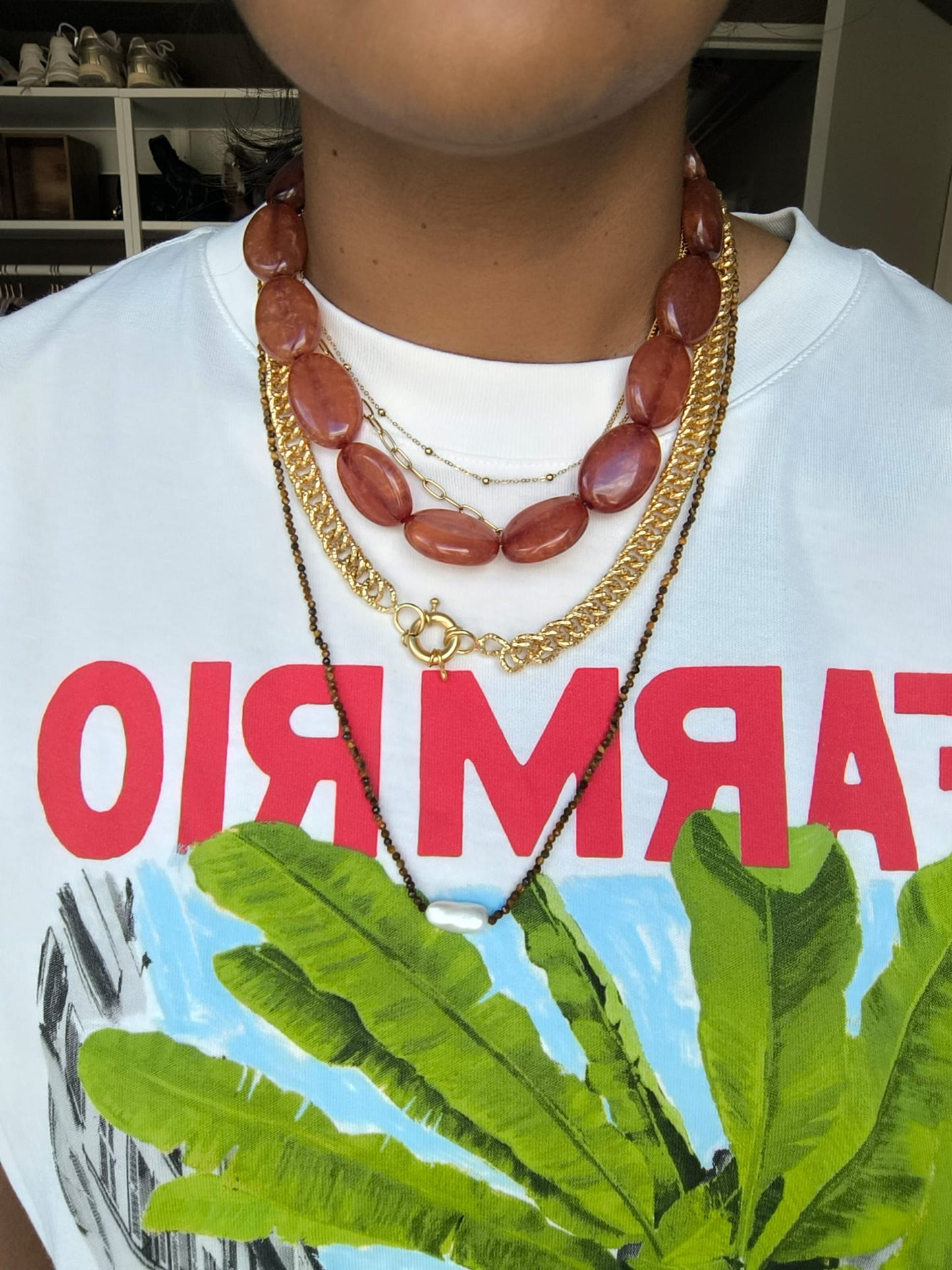Zusss SS26 kralenketting donkerbruin