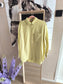 Linnenblend oversized butter yellow shirt