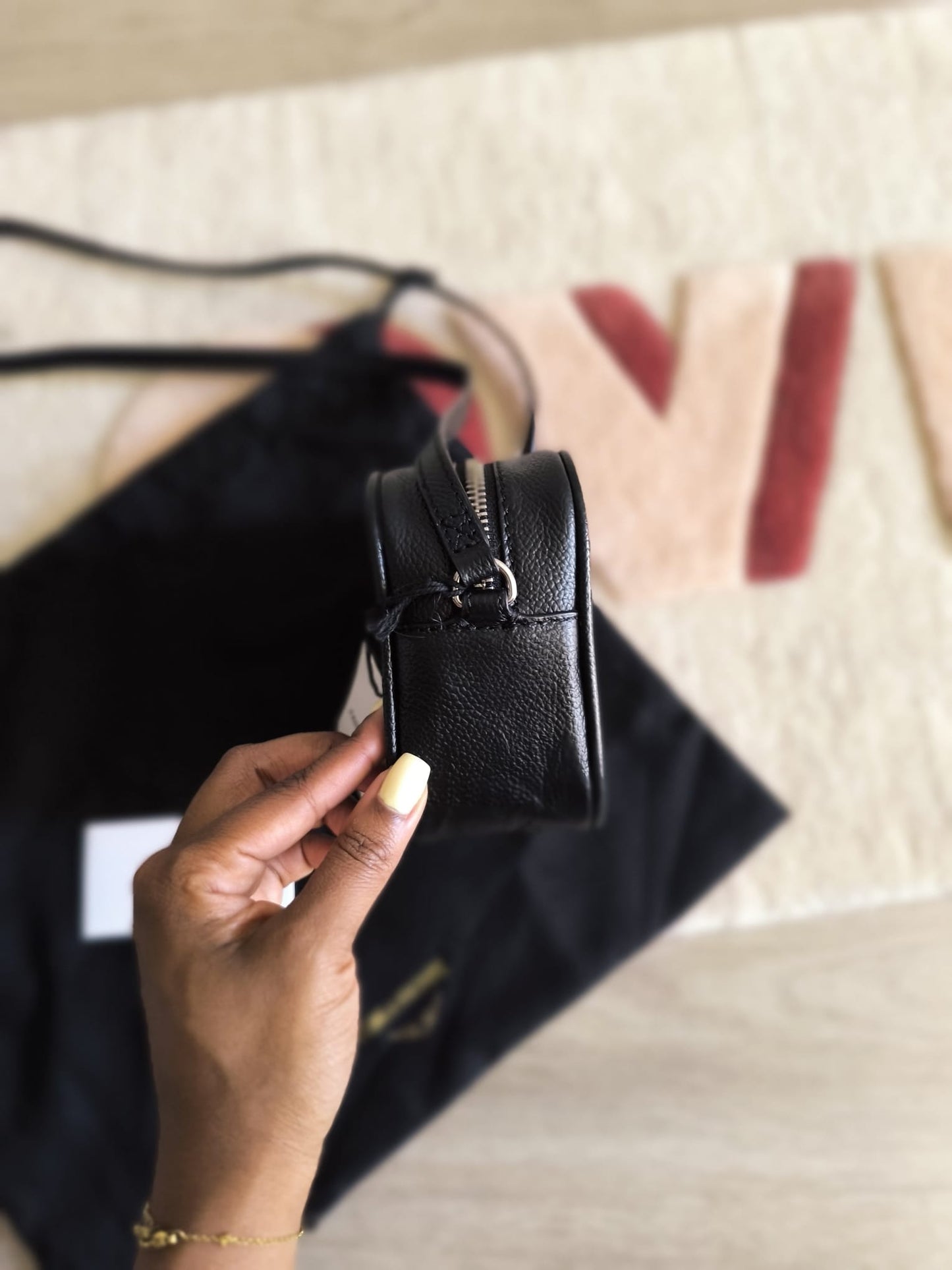 Zadig & Voltaire grained leather boxy bag xs Noir