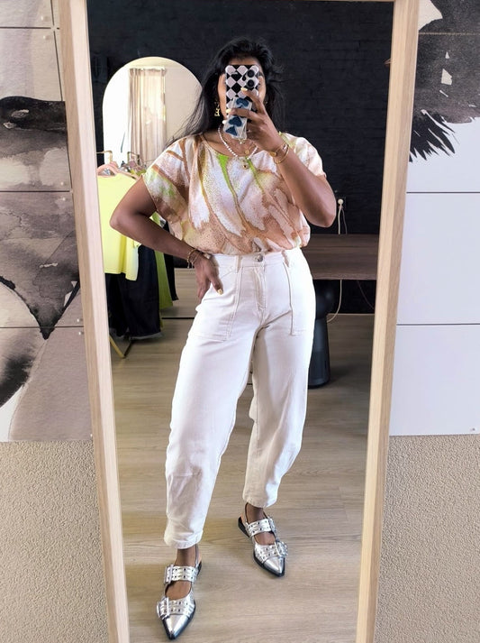 GRATIS BIJ BESTEDING V.A. €100 - Her. marble print top ecru