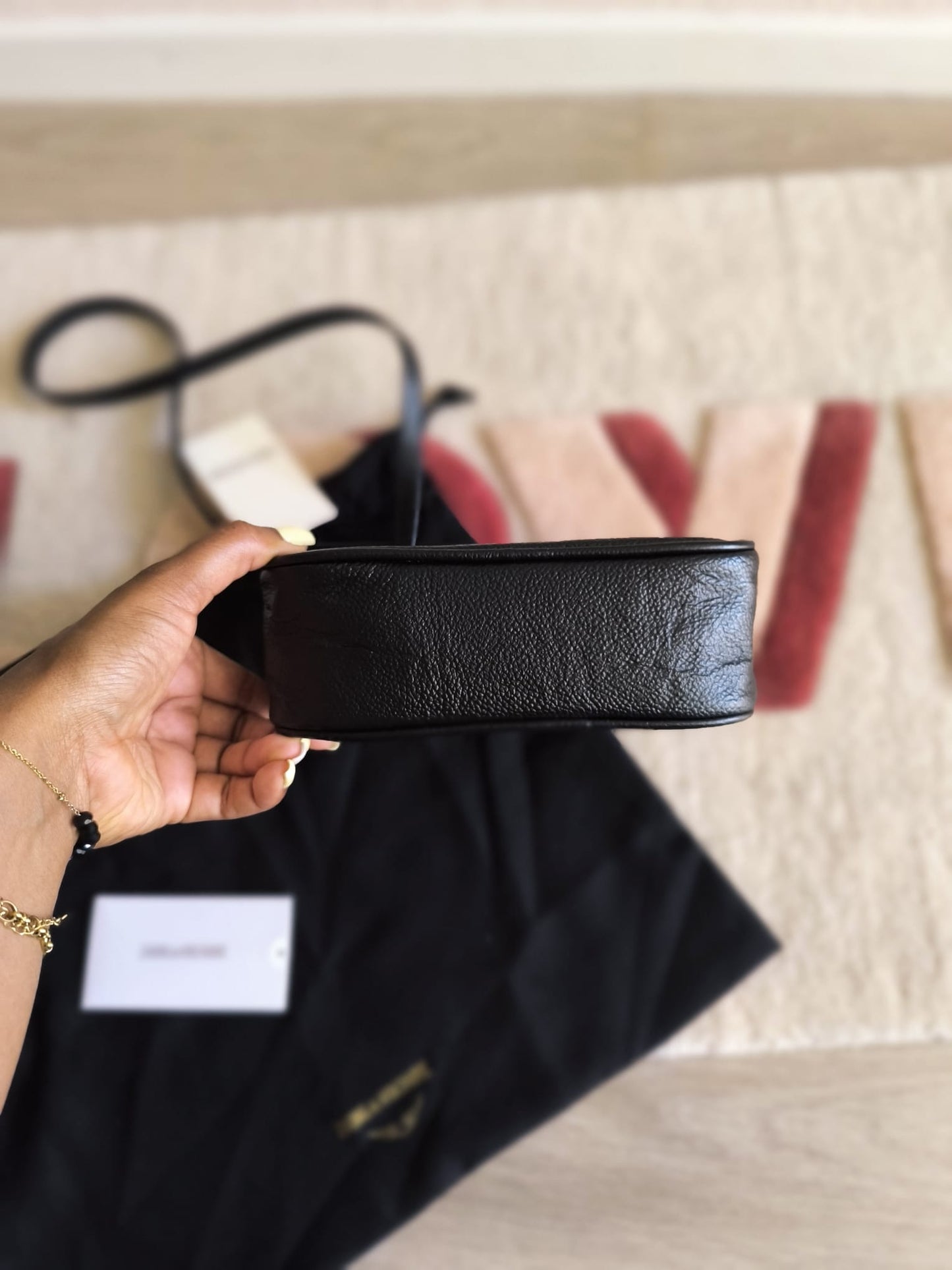Zadig & Voltaire grained leather boxy bag xs Noir