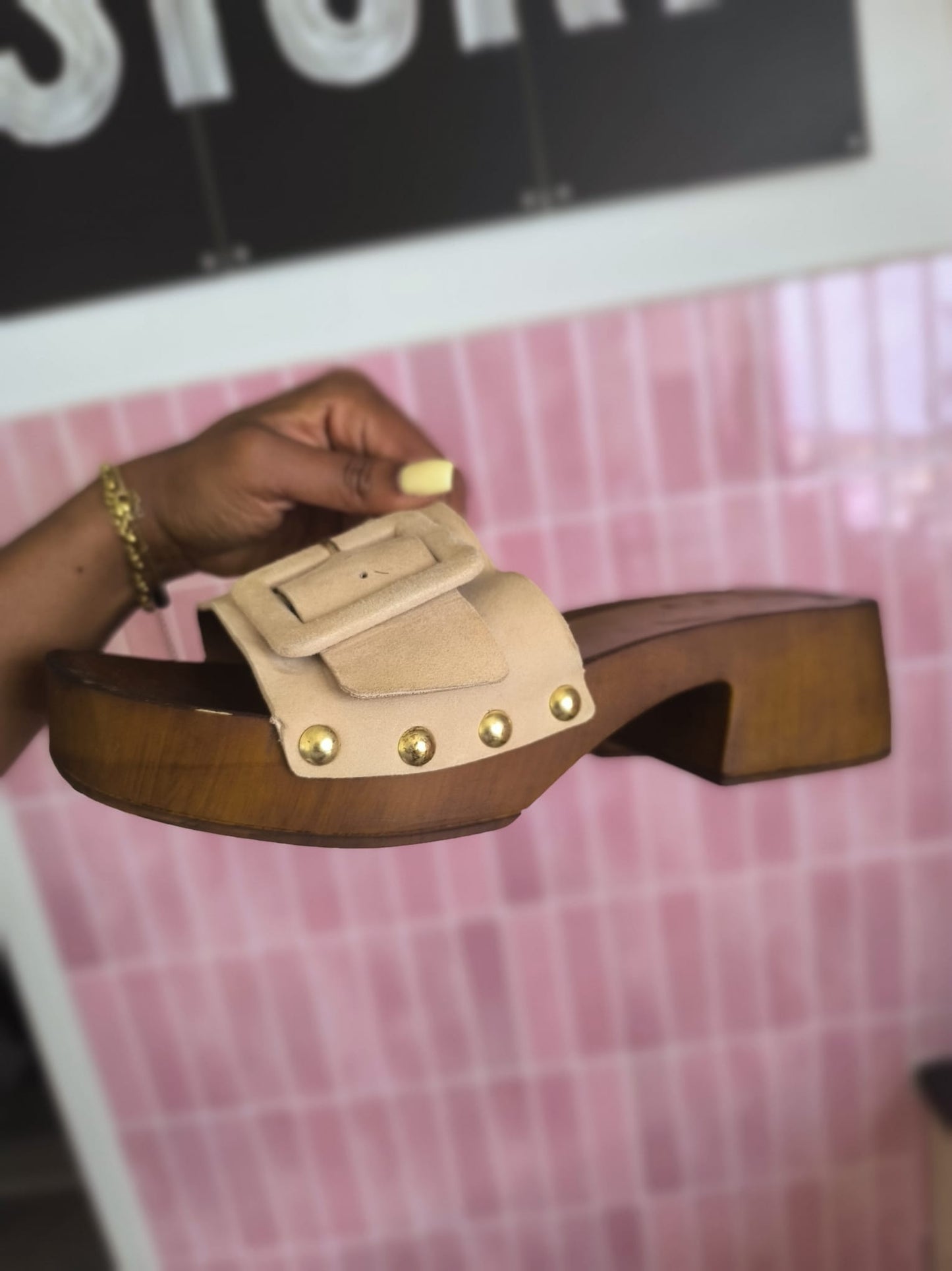 Notre-V chunky western mules beige / brown