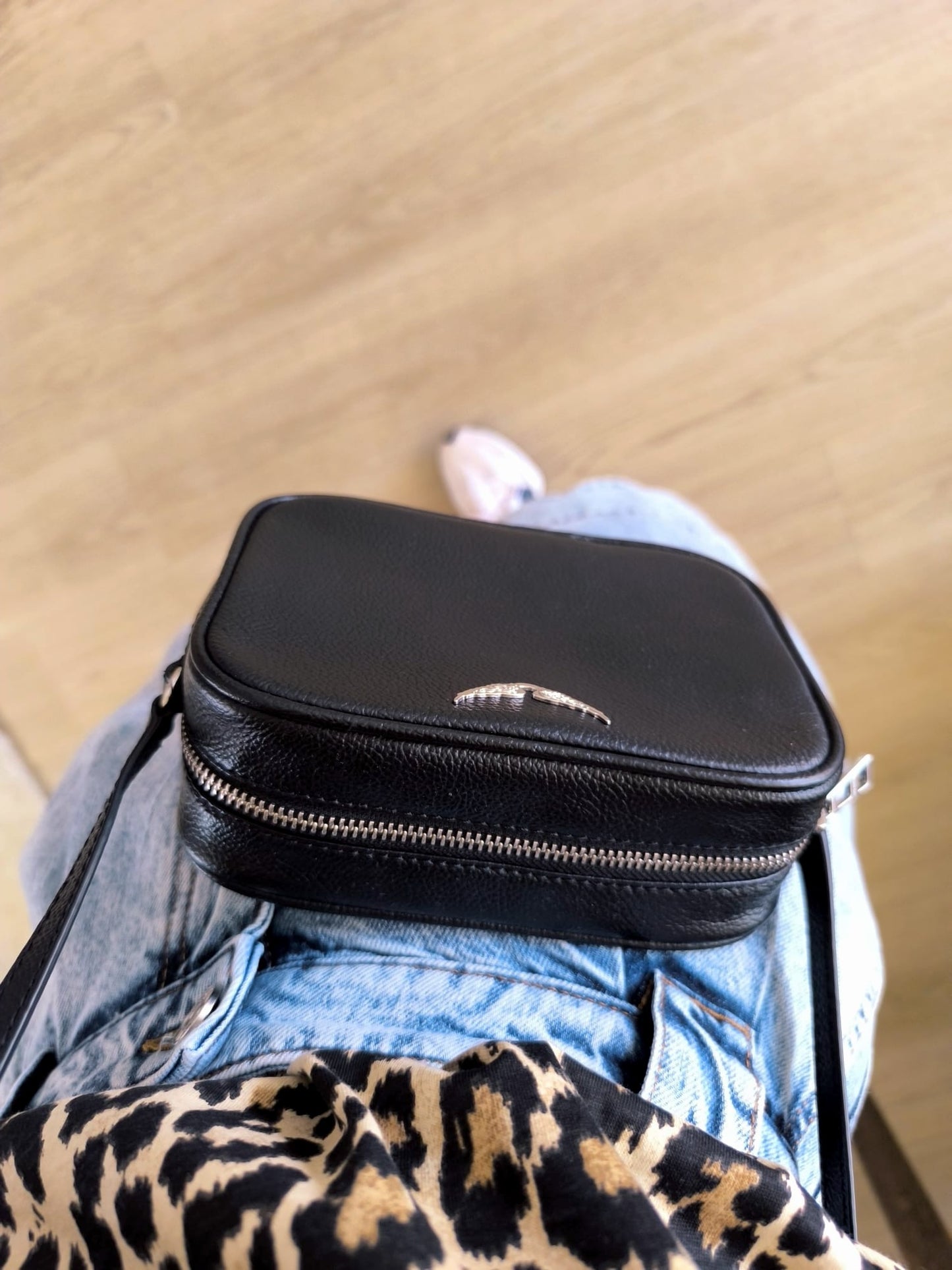 Zadig & Voltaire grained leather boxy bag xs Noir