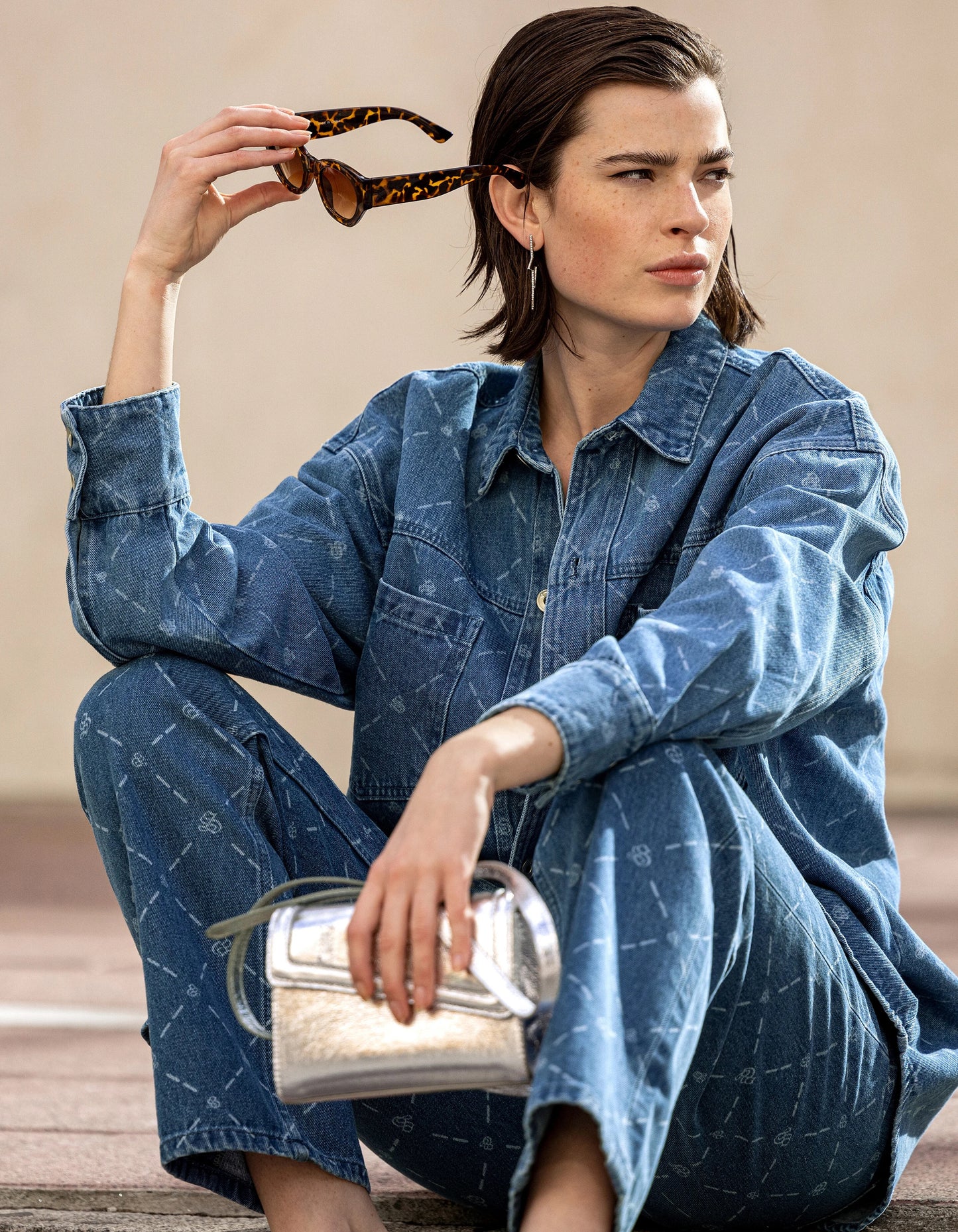 Shoeby oversized printed denim shacket