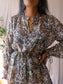 Munthe floral lurex jurk + onderjurkje