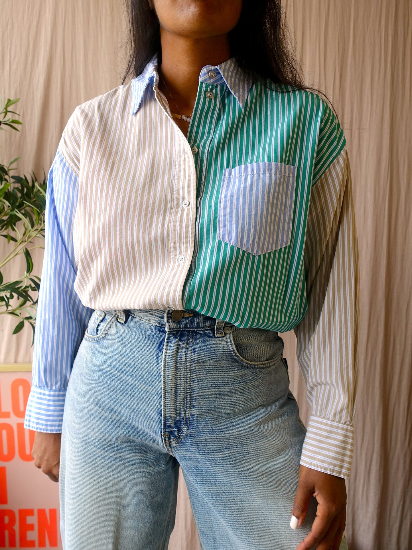 Co'Couture pinstripe oversized shirt