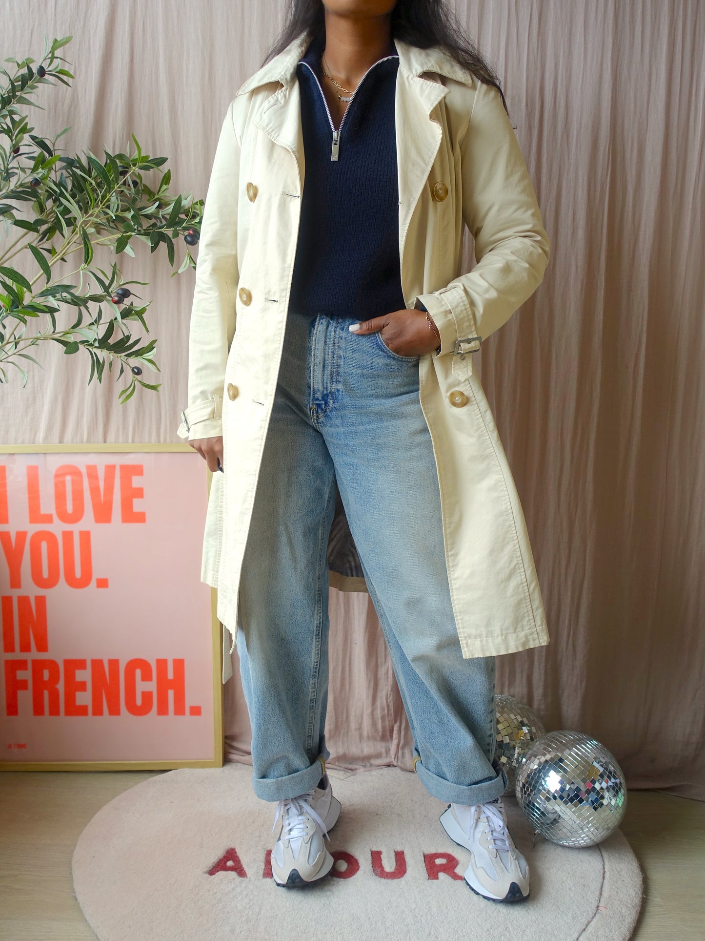 McGregor classic 90's designer trenchcoat panna cotta
