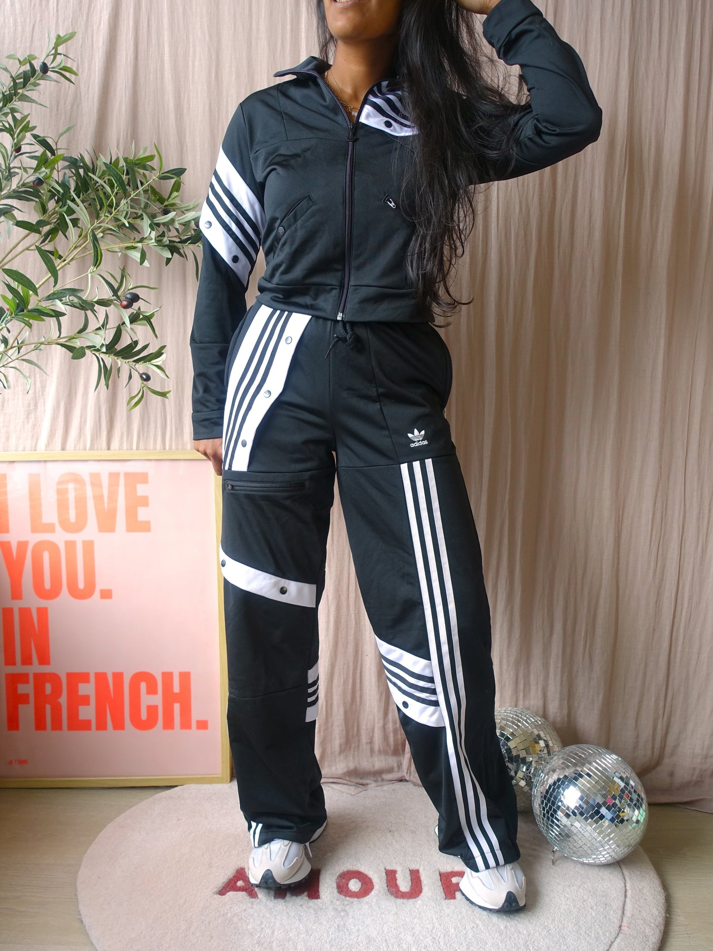 Adidas x D. Cathari limited edition cropped retro Firebird track jacket