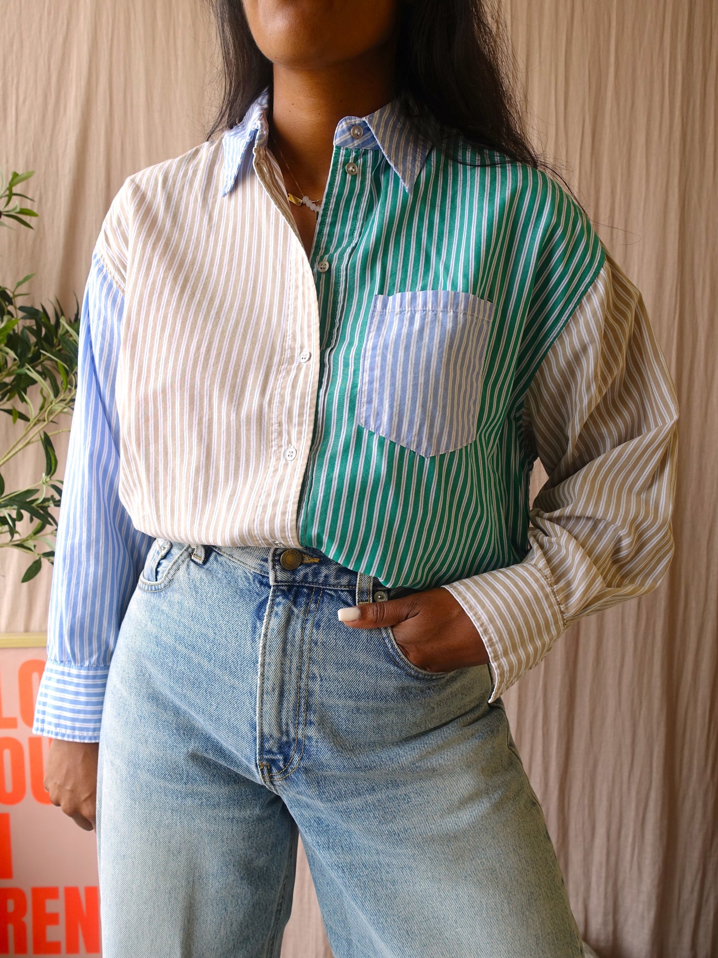 Co'Couture pinstripe oversized shirt