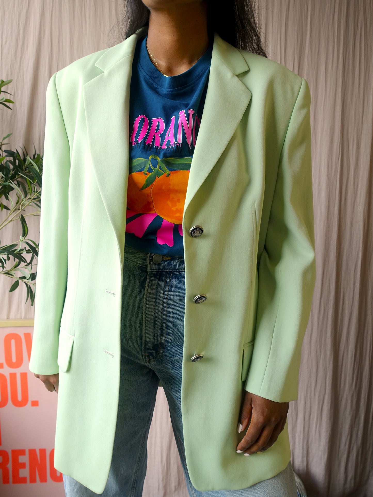 The Vintage Jobis blazer pastel mint