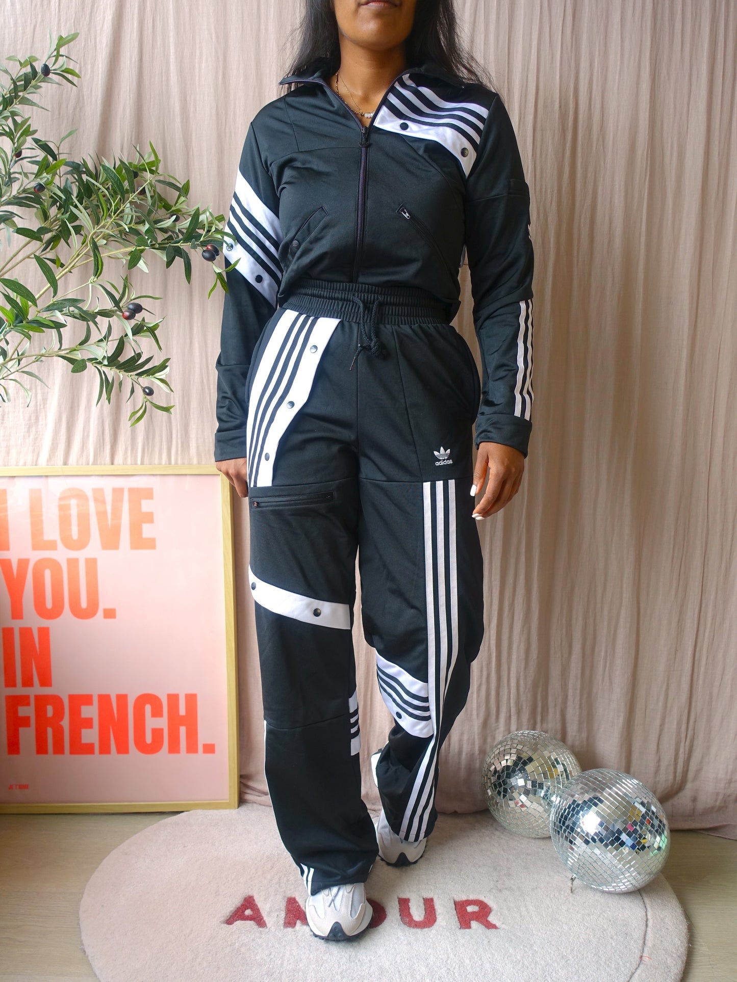 Adidas x D. Cathari limited edition cropped retro Firebird track jacket