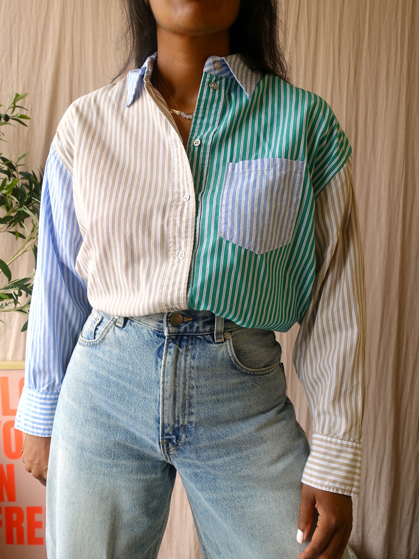 Co'Couture pinstripe oversized shirt