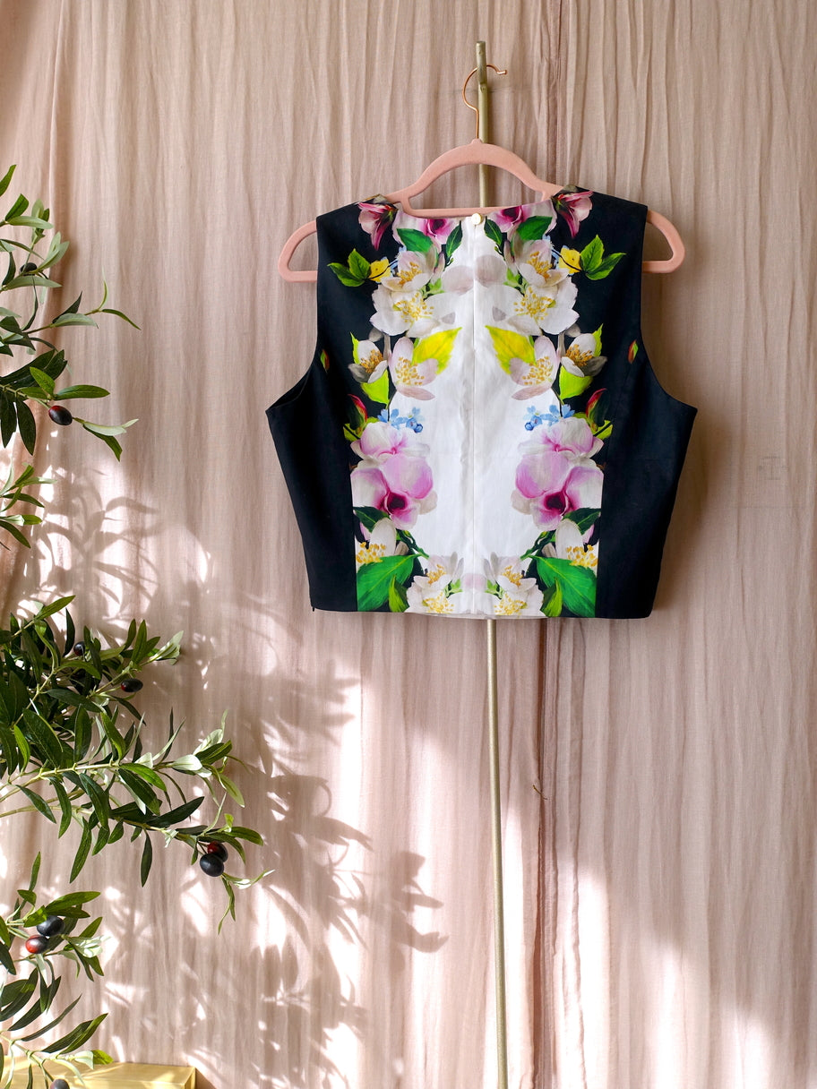 Ted Baker forget me not trellis cropped top