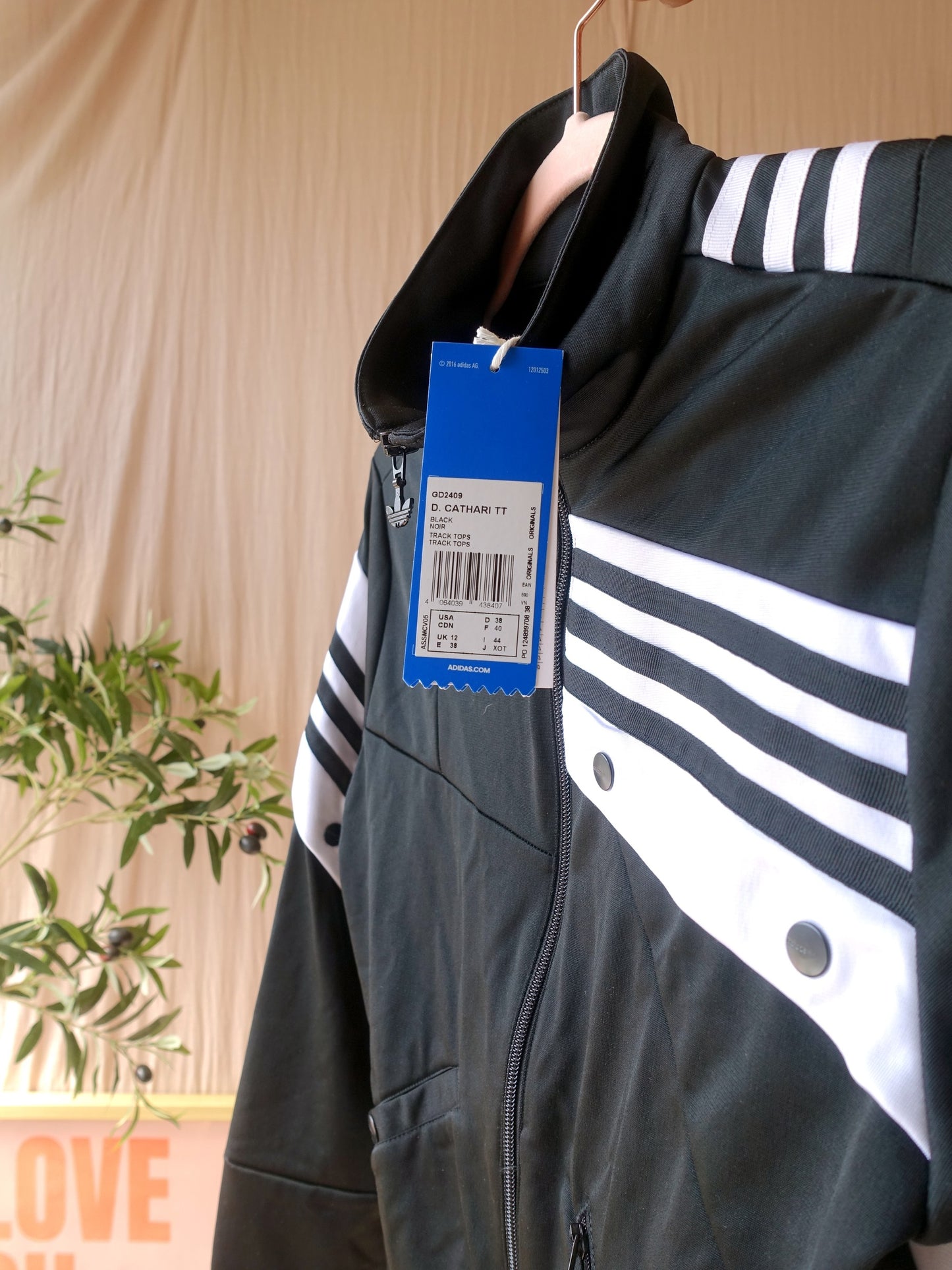 Adidas x D. Cathari limited edition cropped retro Firebird track jacket
