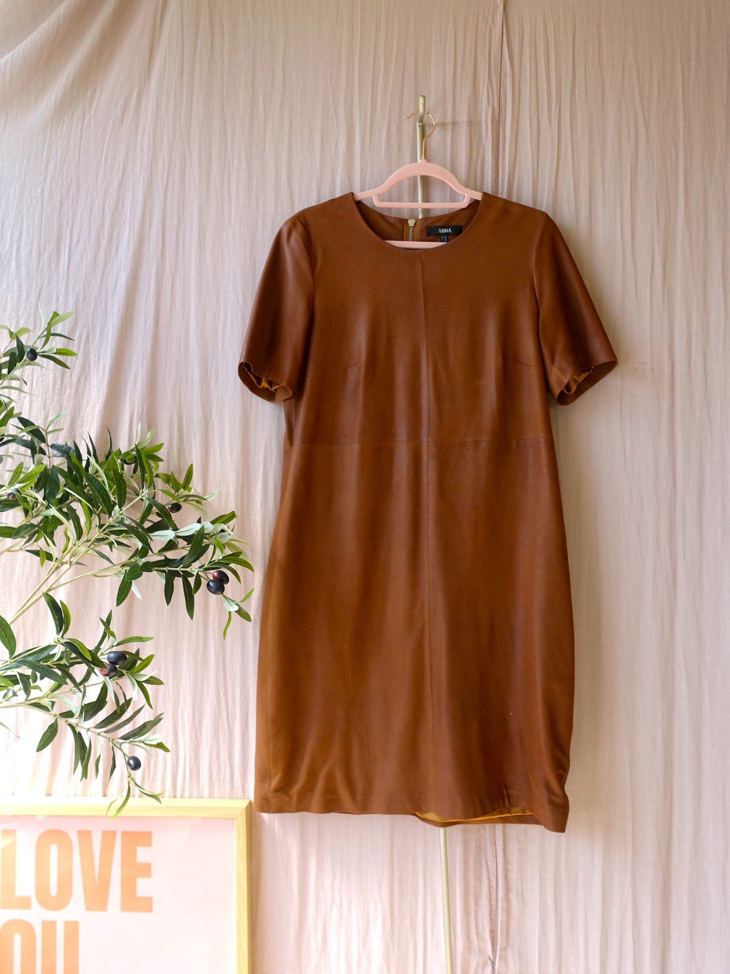ARMA 100% goat leather classic jurk cognac