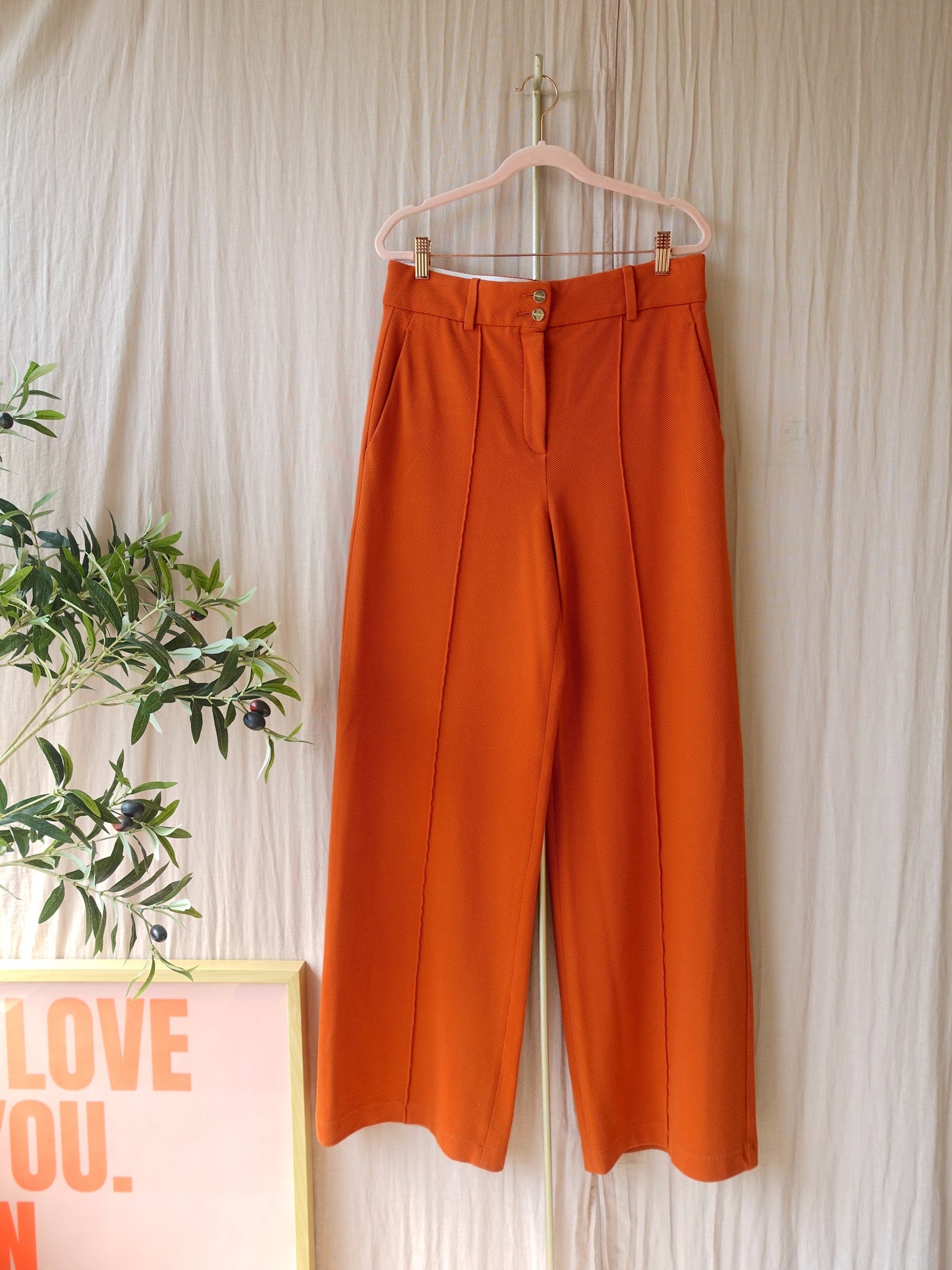 Vanilia structured wide leg pants pumpkin spice
