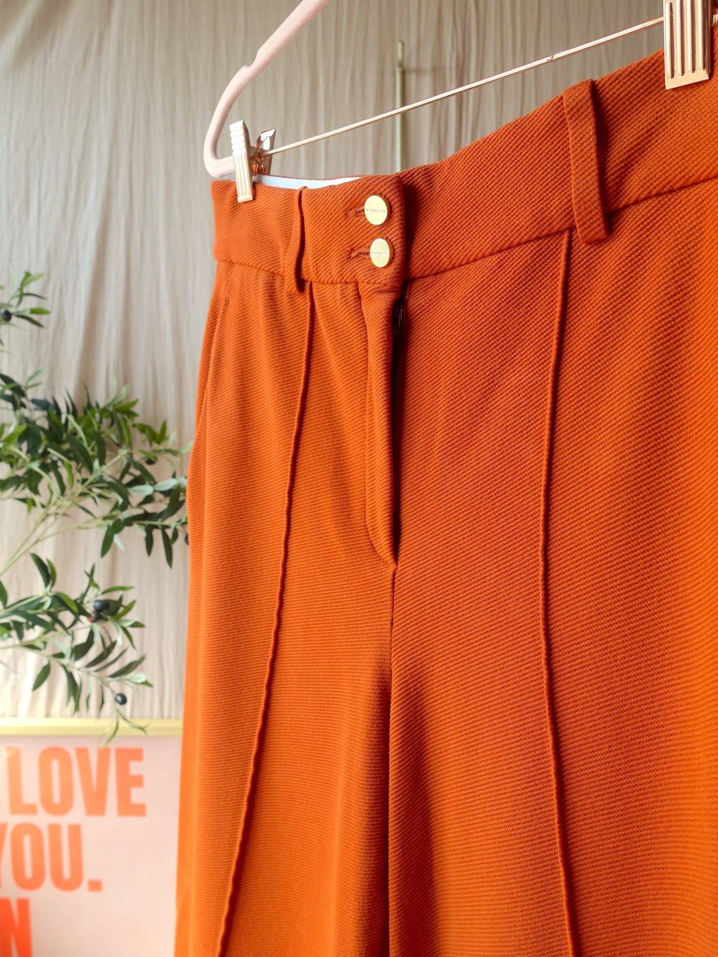 Vanilia structured wide leg pants pumpkin spice