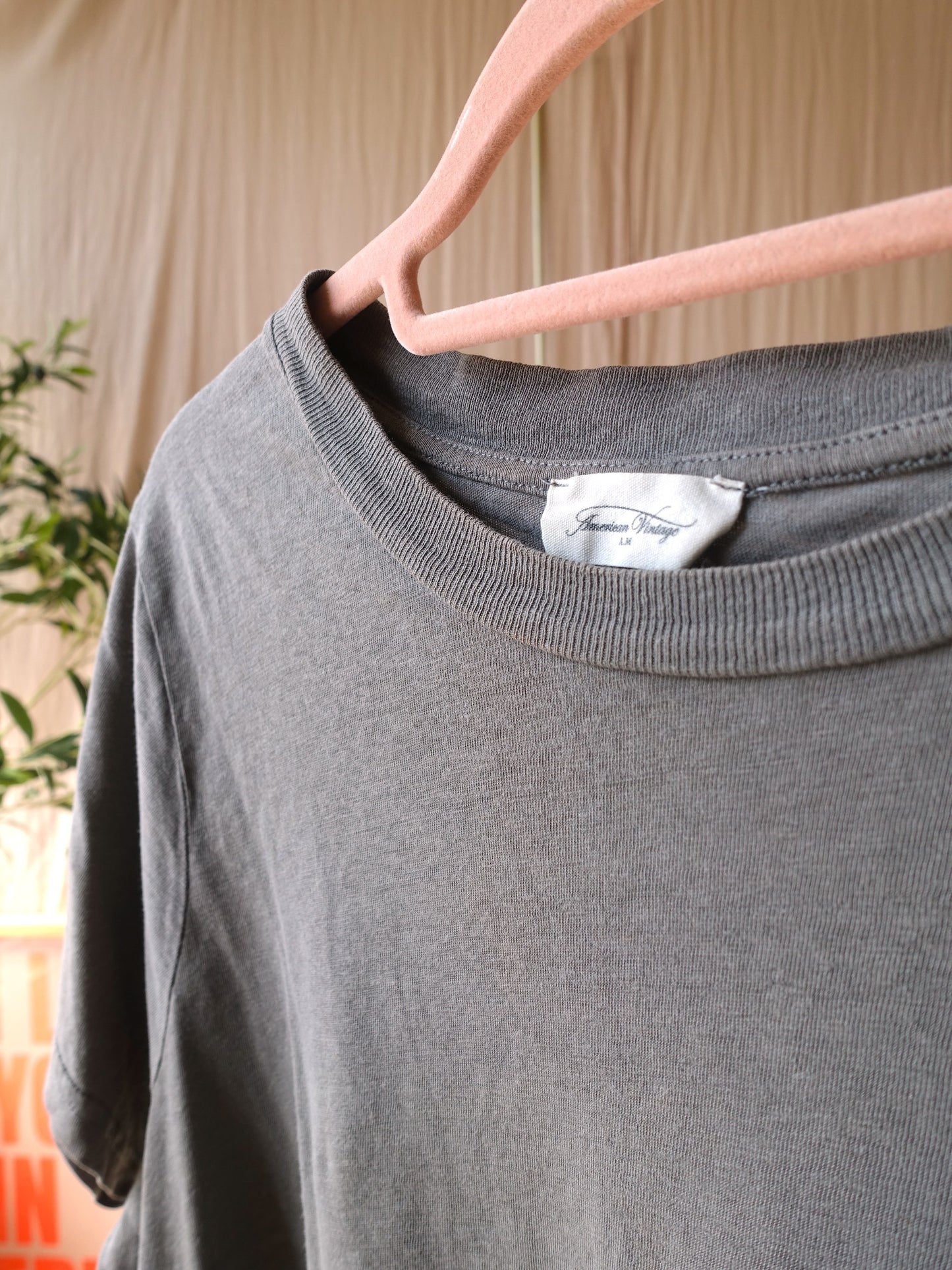 American Vintage slub jersey tee pewter grey