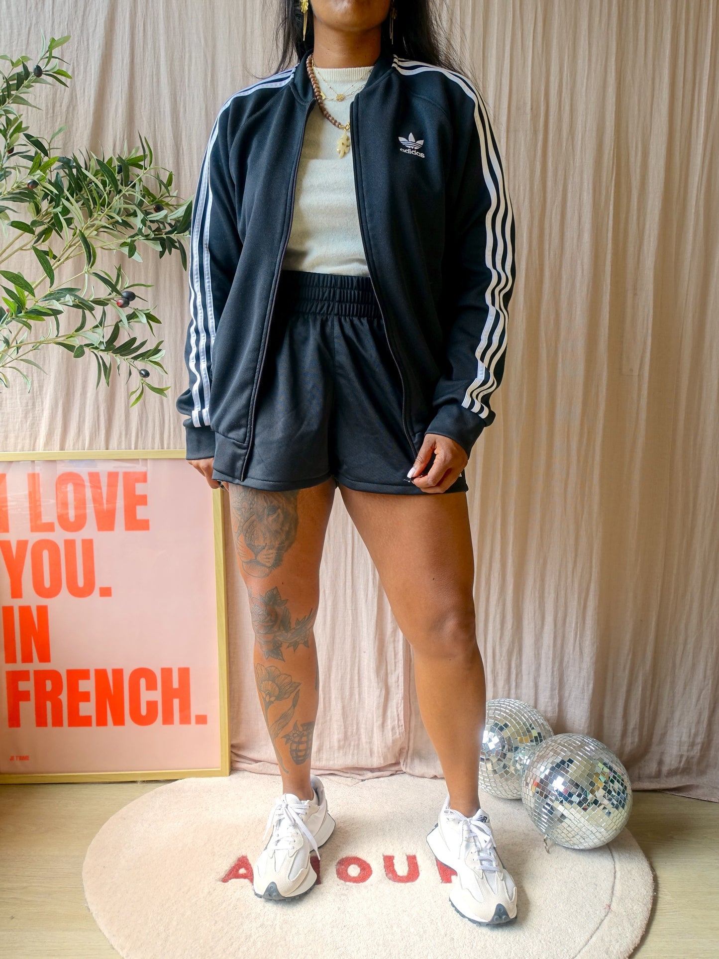 Adidas Firebird relaxed track jacket zwart