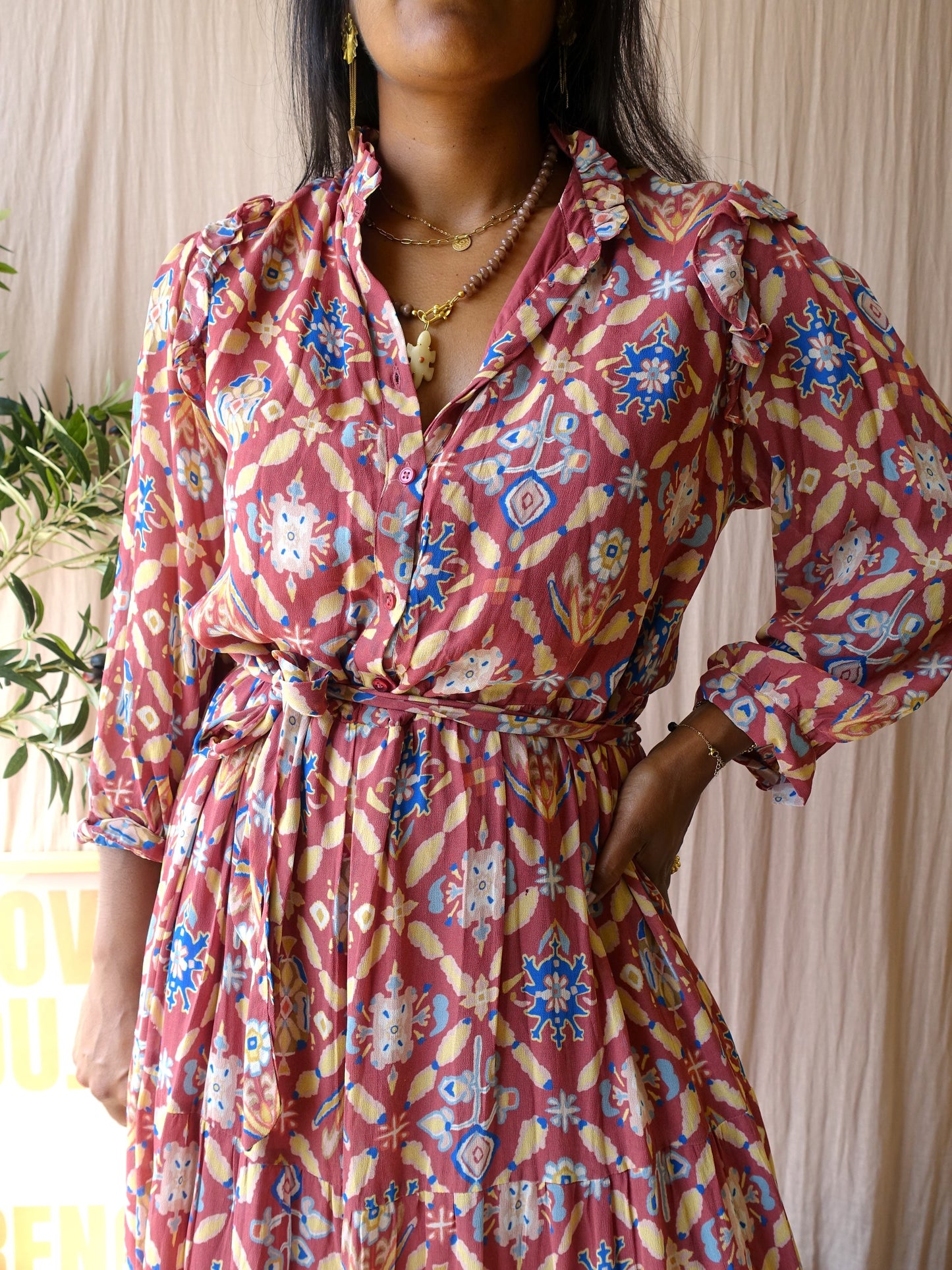 Sissy-Boy Elodie bohemian maxi jurk roest