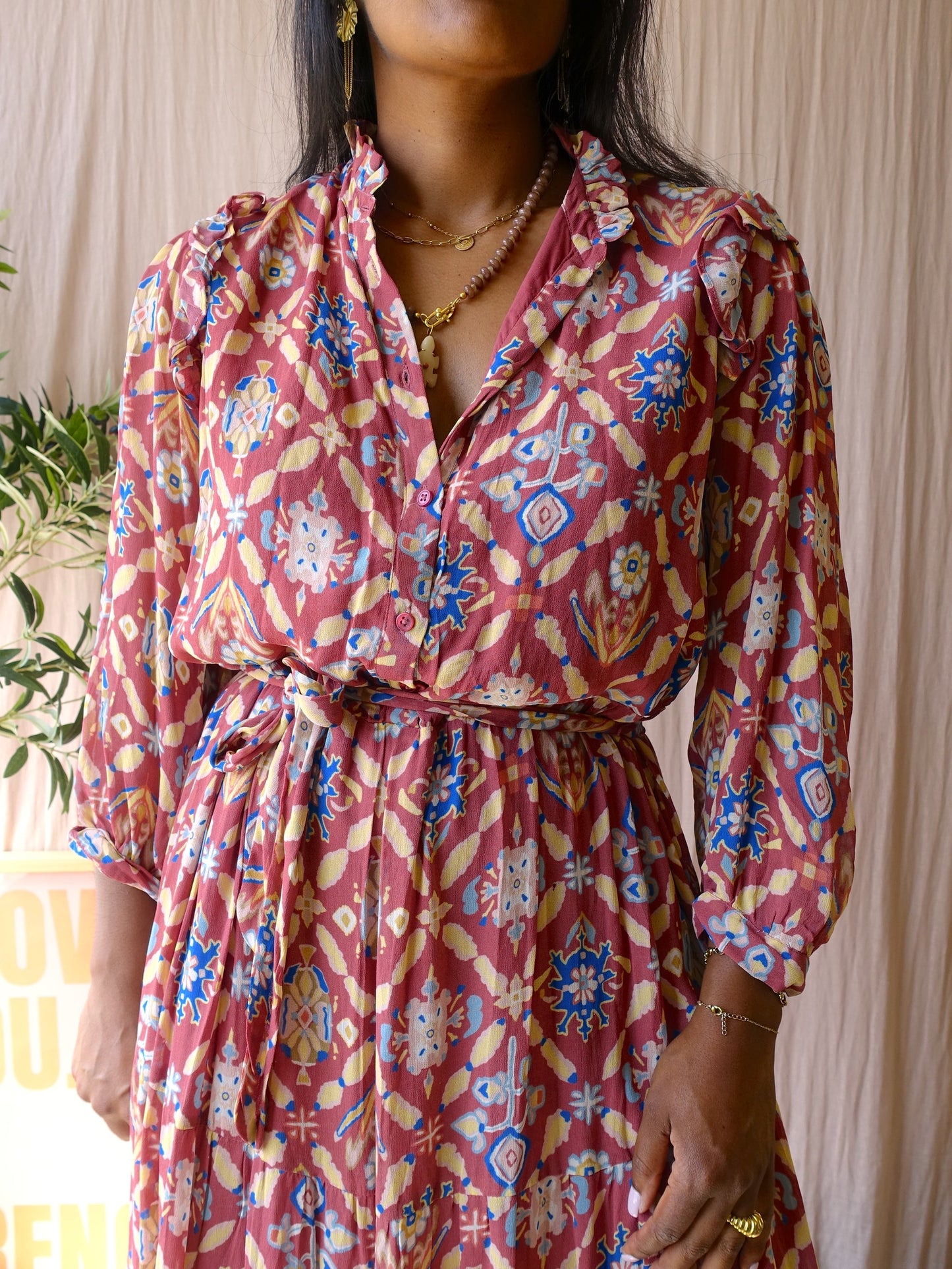 Sissy-Boy Elodie bohemian maxi jurk roest
