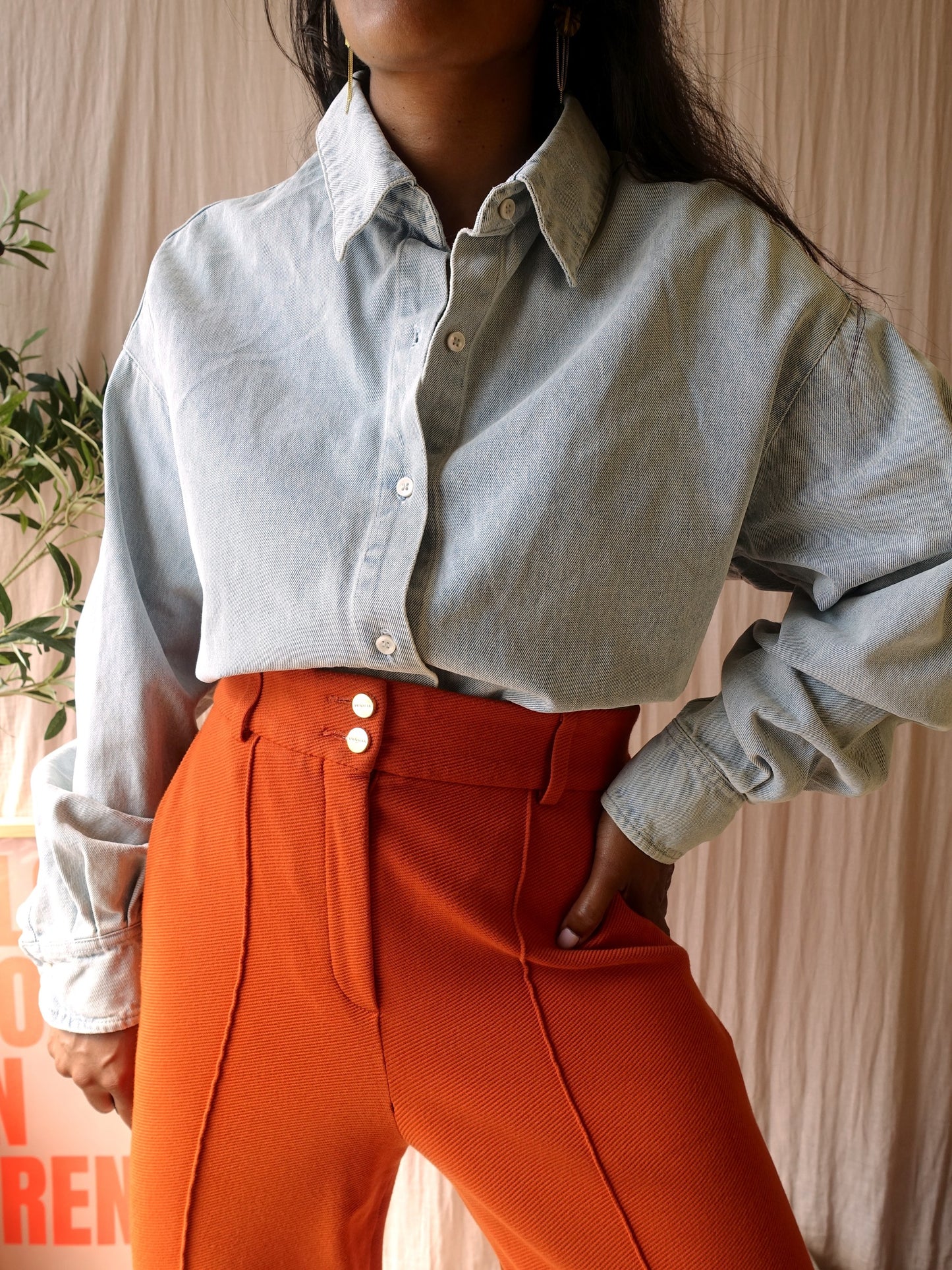 Norah bleached oversized denim shirt