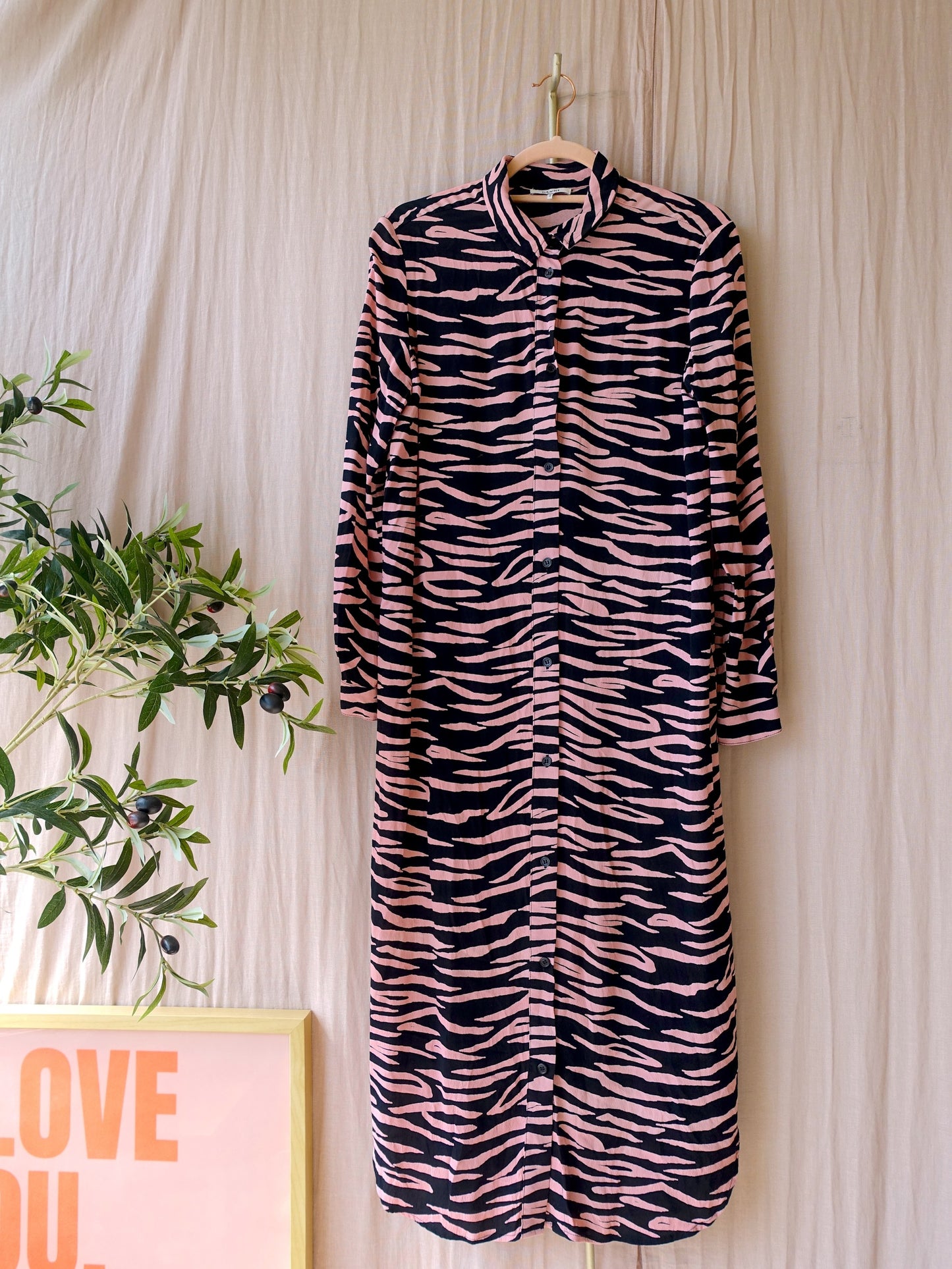 GANNI the animal print dress powder pink