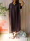 WE maxi cotton & linnenblend jurk chocolate brown
