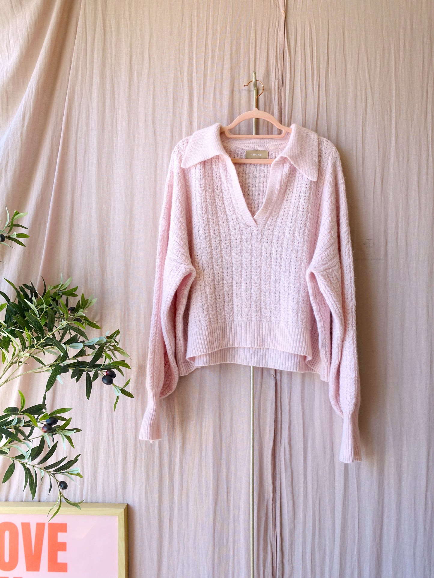 Chamois 100% cashmere knit rosé quartz