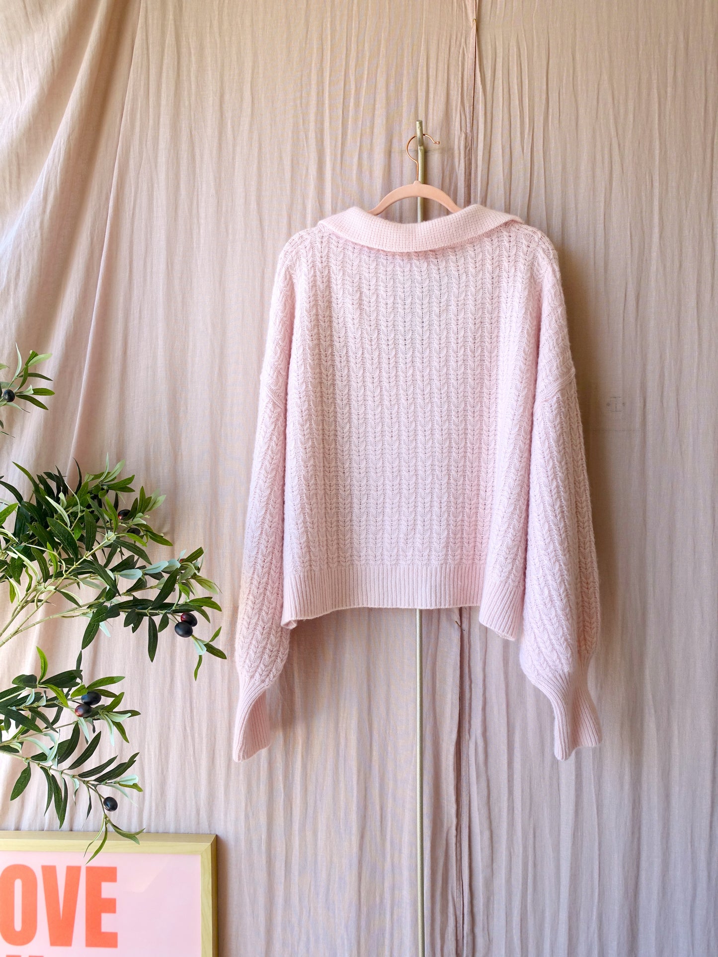 Chamois 100% cashmere knit rosé quartz
