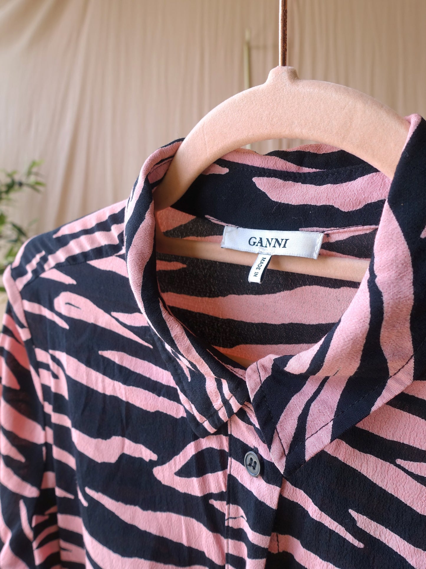 GANNI the animal print dress powder pink