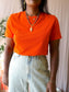 Selected Femme cotton tee pumpkin orange