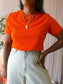 Selected Femme cotton tee pumpkin orange