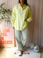 Linnenblend oversized butter yellow shirt