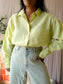 Linnenblend oversized butter yellow shirt