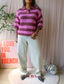 Sissy-Boy relaxed fit retro crochet polo burgundy / pink