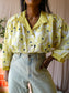 Vintage butter yellow floral shirt
