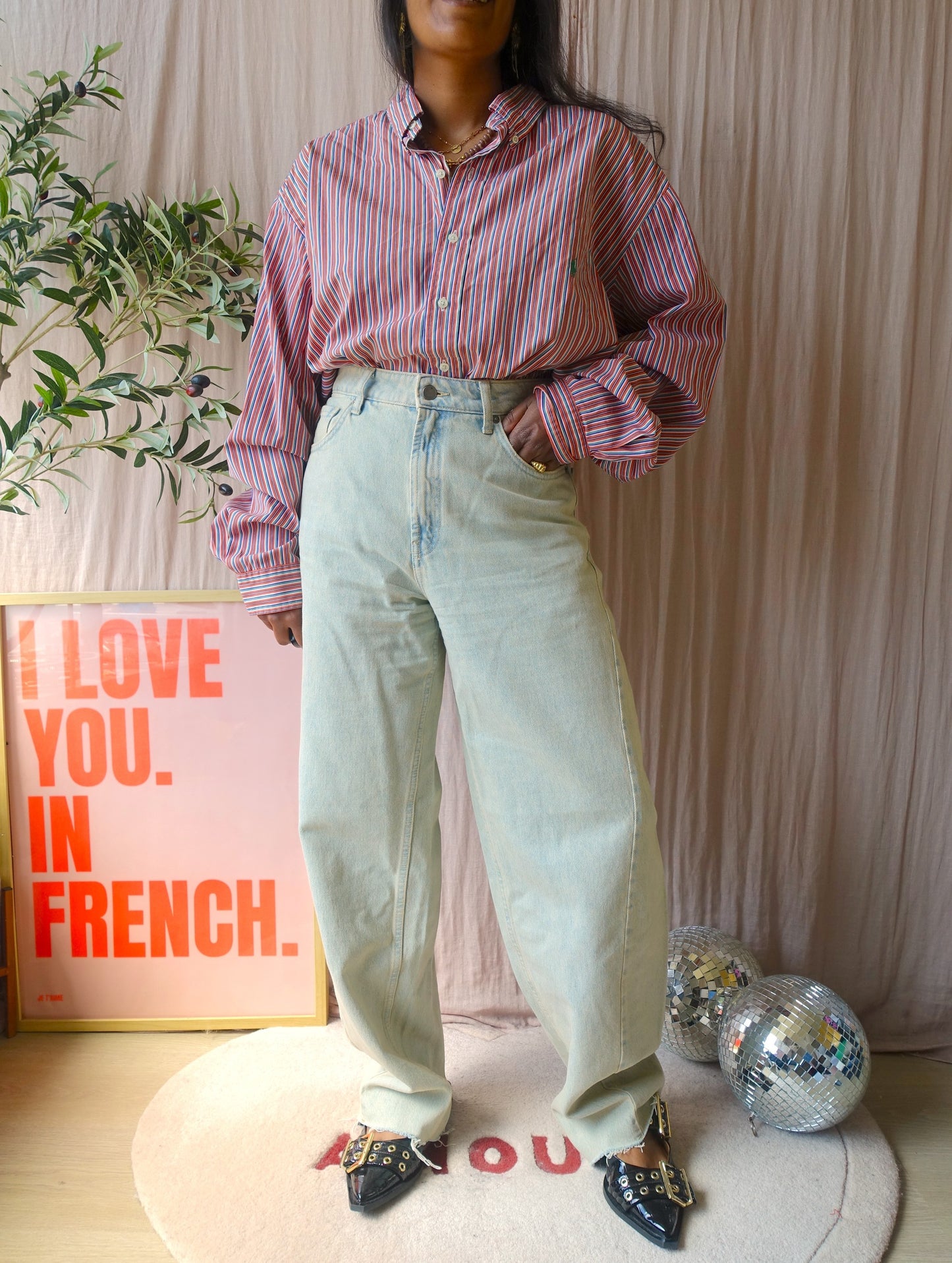 Polo Ralph Lauren retro coloured striped shirt