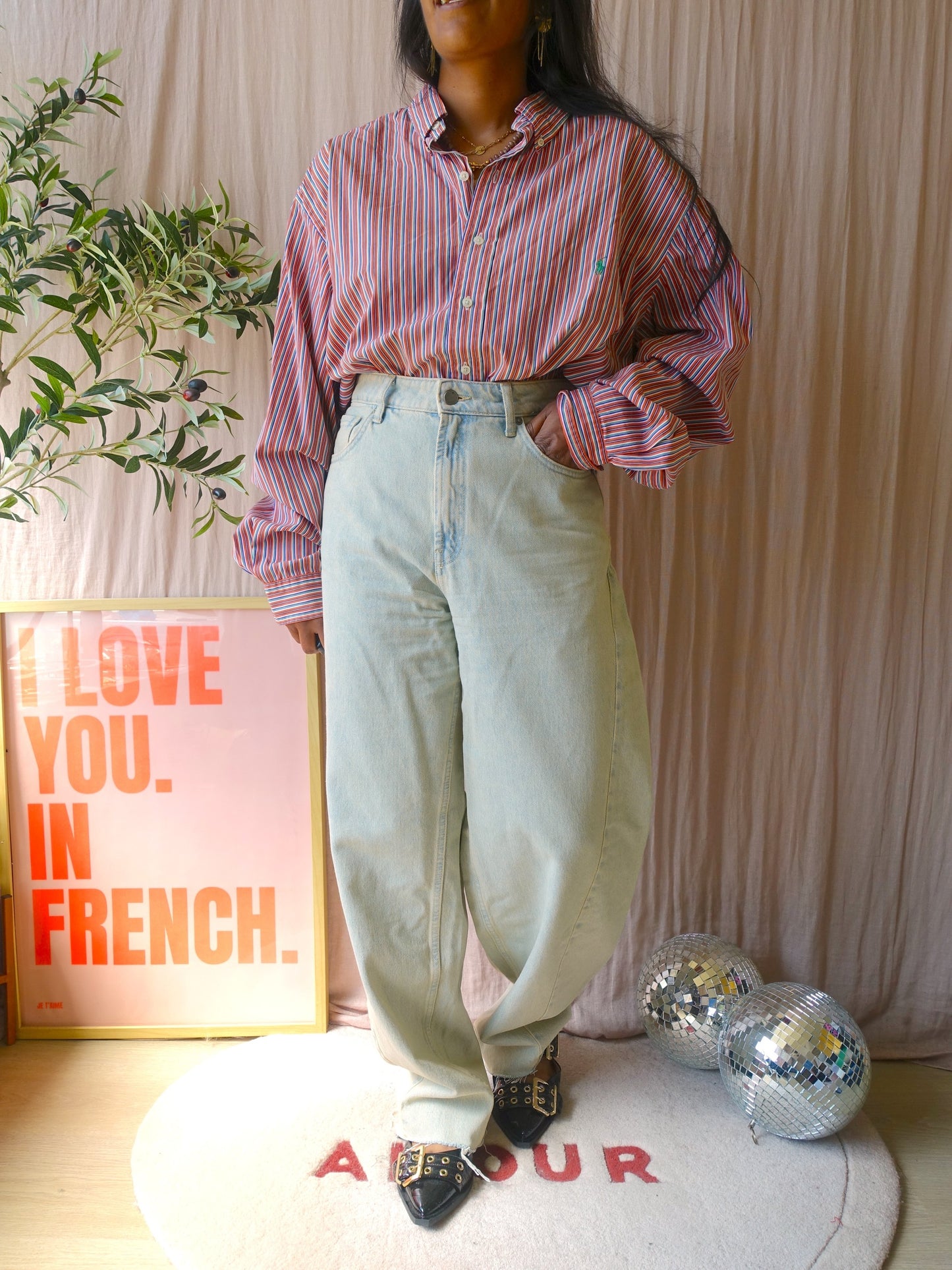 Polo Ralph Lauren retro coloured striped shirt