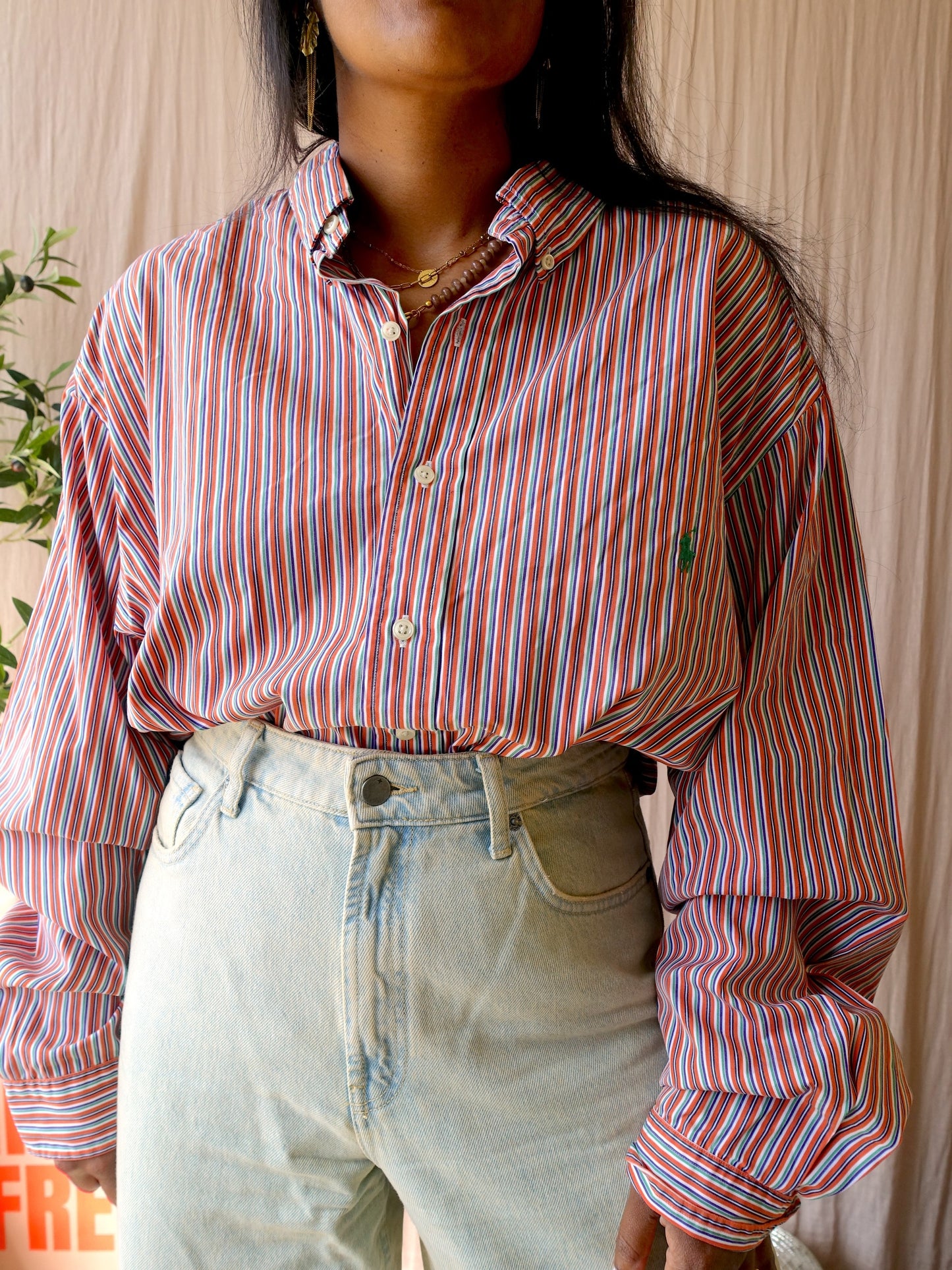 Polo Ralph Lauren retro coloured striped shirt