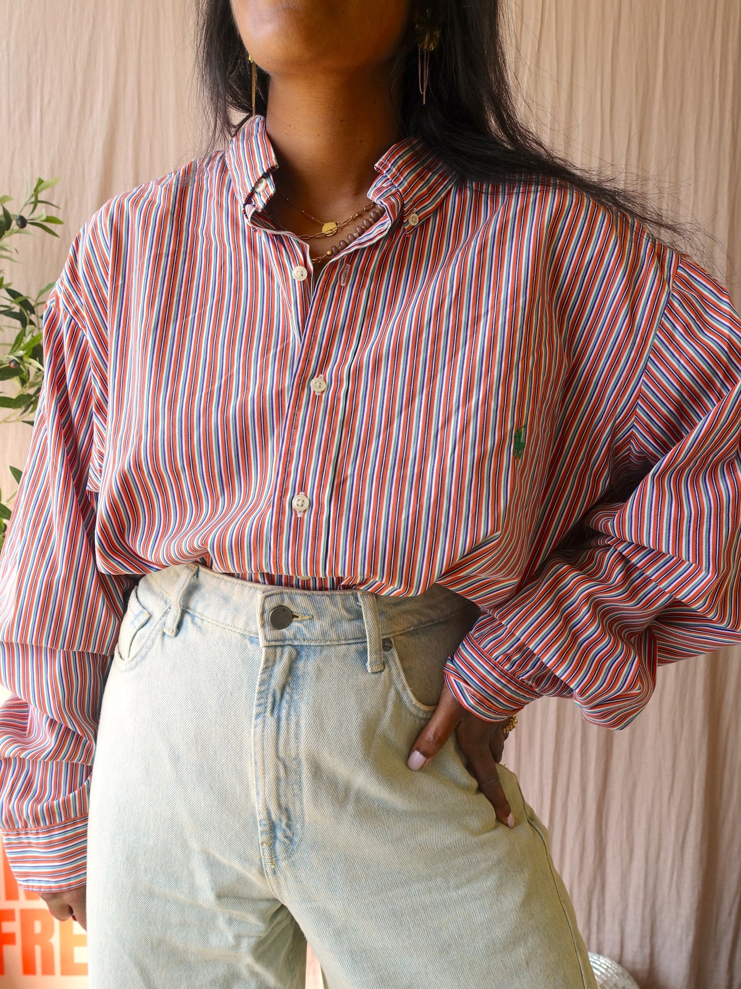Polo Ralph Lauren retro coloured striped shirt