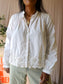 Sissy-Boy poplin cotton broderie shirt crisp white