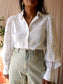 Nukus cotton & sequin blouse crisp white