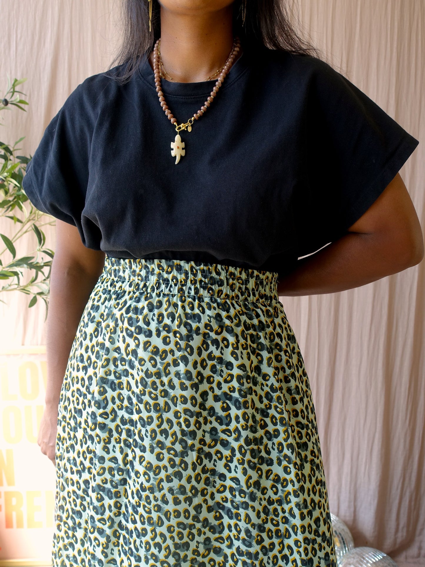 Sissy-Boy maxi leopard rok pastel jade