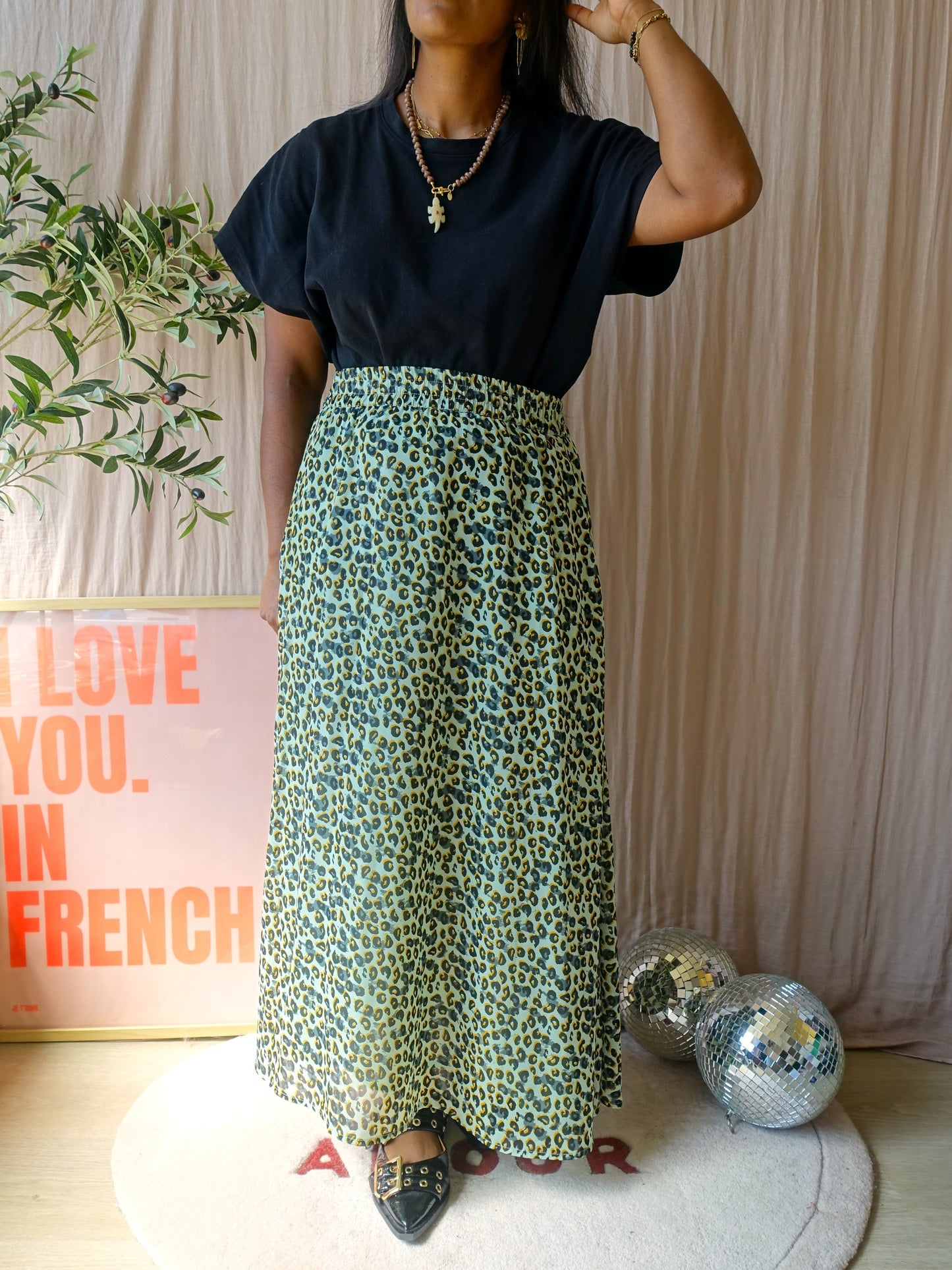 Sissy-Boy maxi leopard rok pastel jade