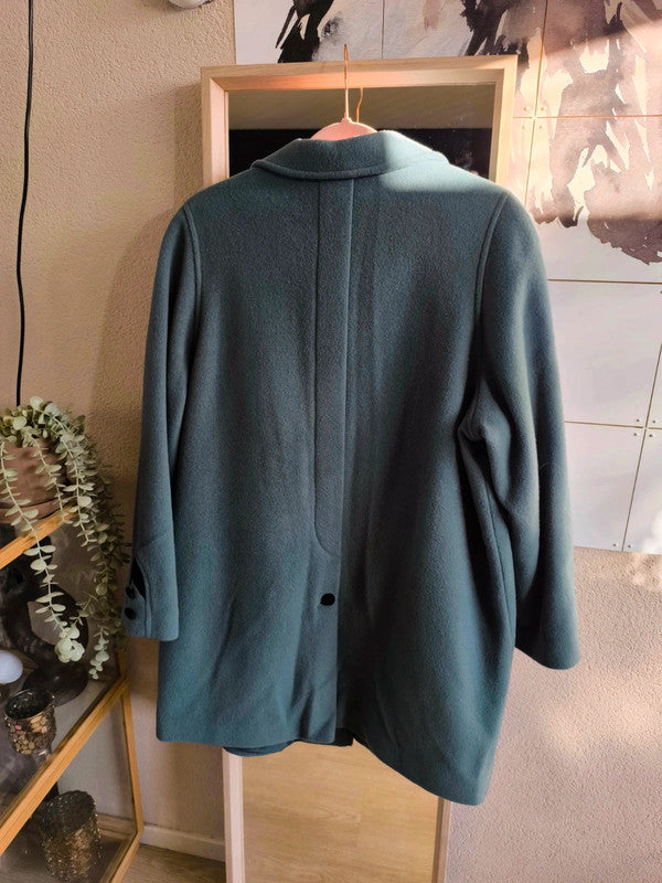 Vintage wool coat teal green