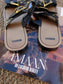 Bronx square leather sandalen zwart