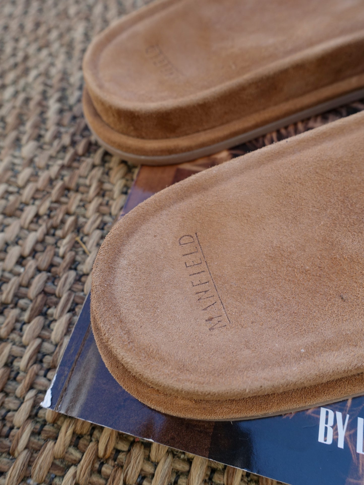 Manfield slides zwart / camel